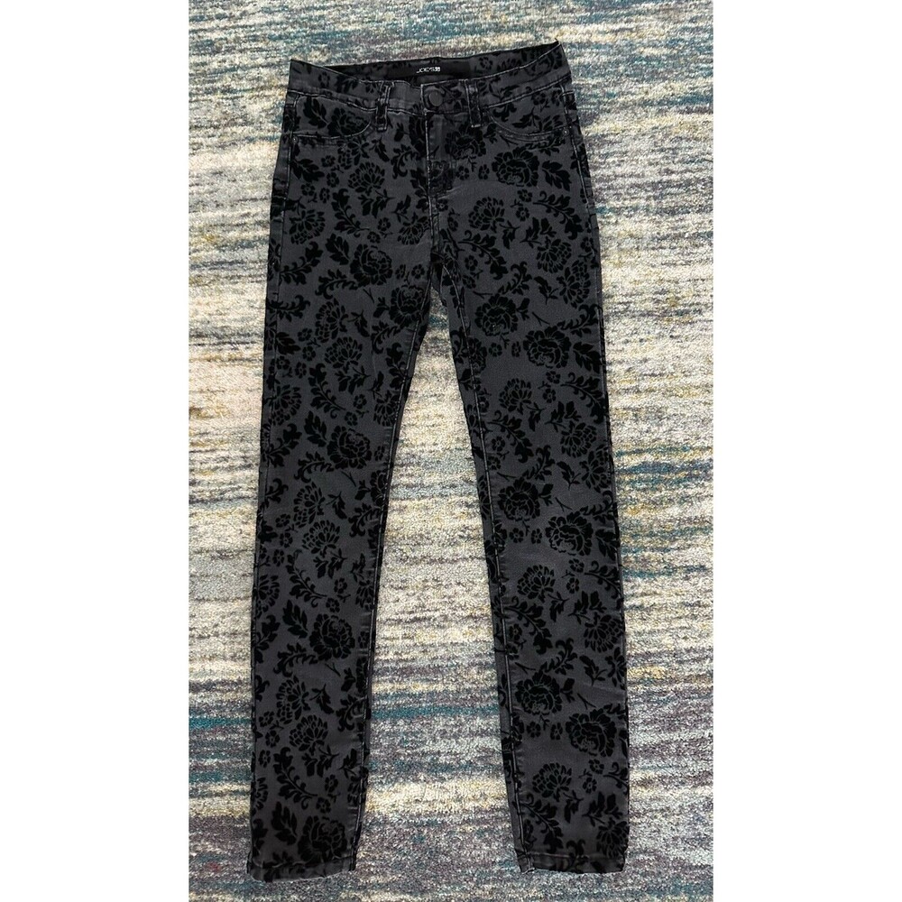 7 FOR ALL MANKIND GIRLS FLORAL FLOCKED SKINNY JEANS SZ 14